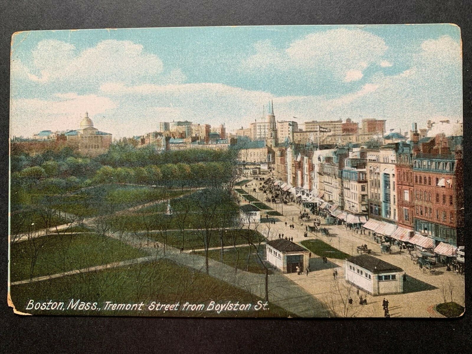 Postcard Boston MA - c1900s Tremont Street from Boylston