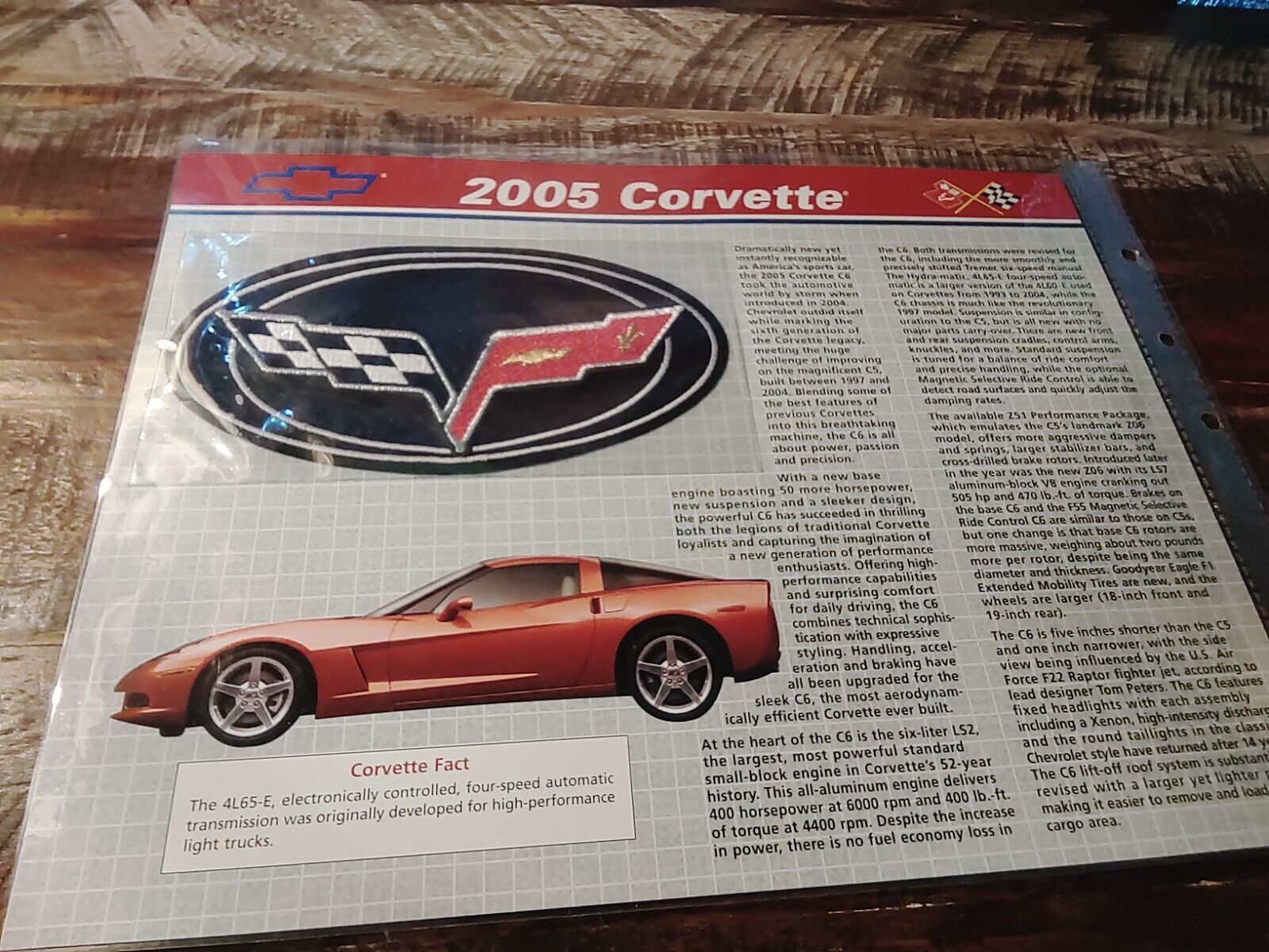 Willabee & Ward 2005 Corvette Patch Chevrolet History CHEVY VINTAGE 4L65-E MINT