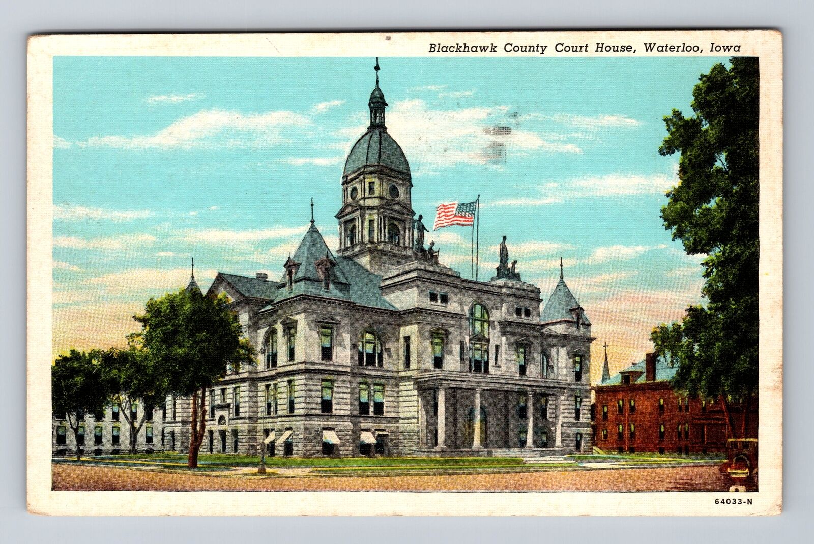 Waterloo IA-Iowa, Blackhawk County Court House Antique Souvenir Vintage Postcard