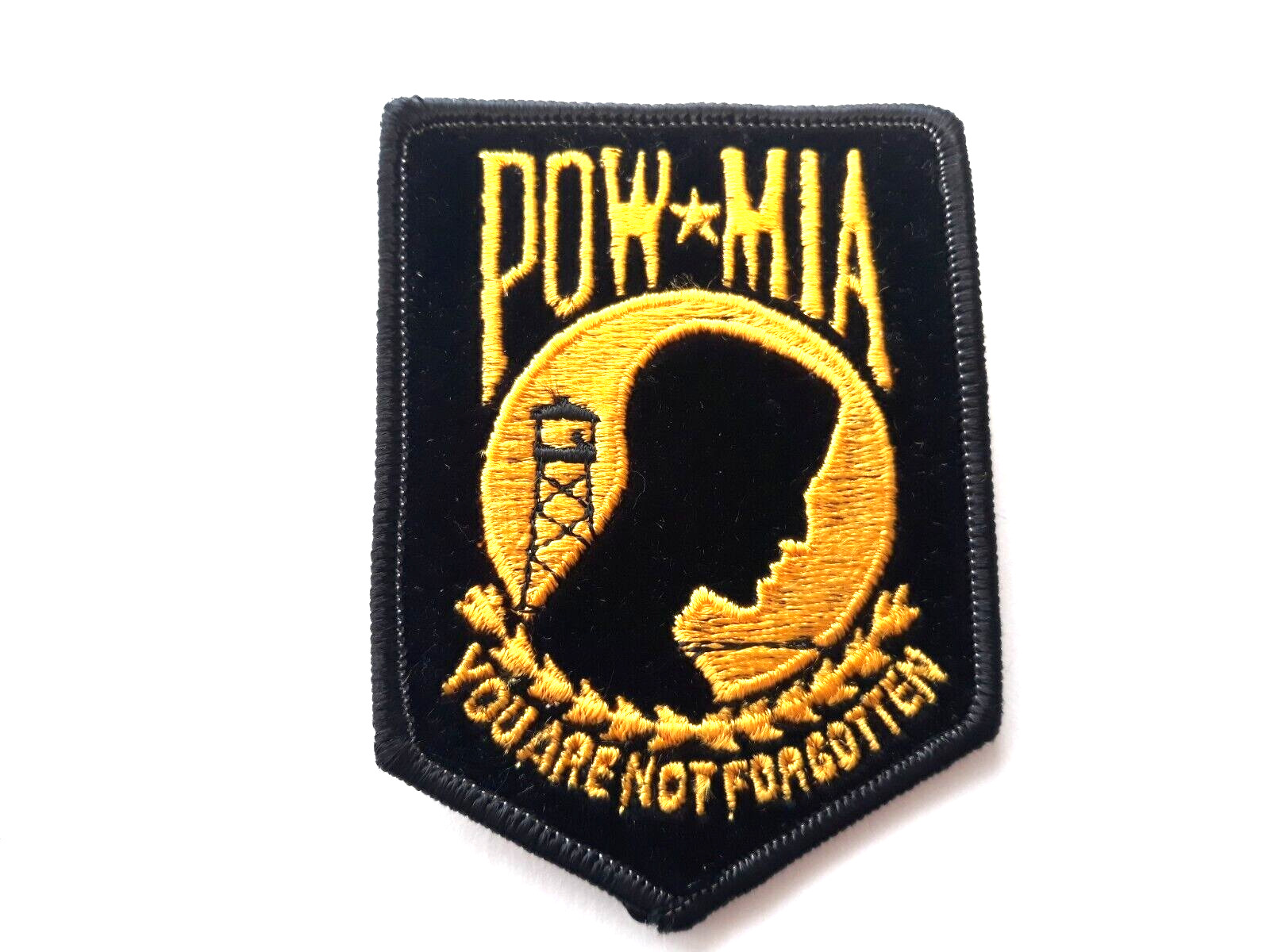 Military Patch POW MIA Soldiers Army Iron On Sew On Black Yellow New