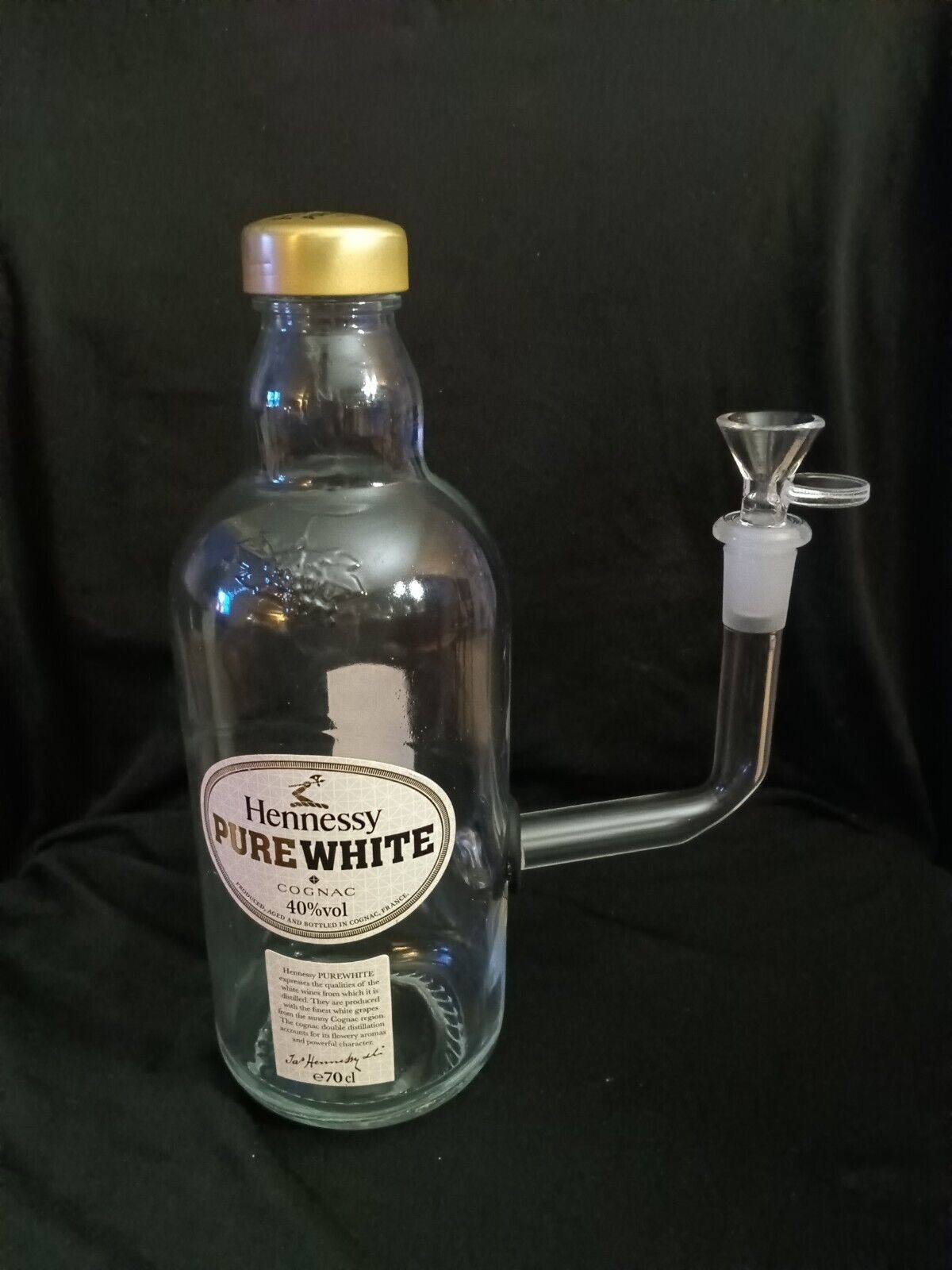 Homemade Empty Pure White Hennessy Bong Lamp Hookah Pipe Glass Pipe Tobacco Pipe