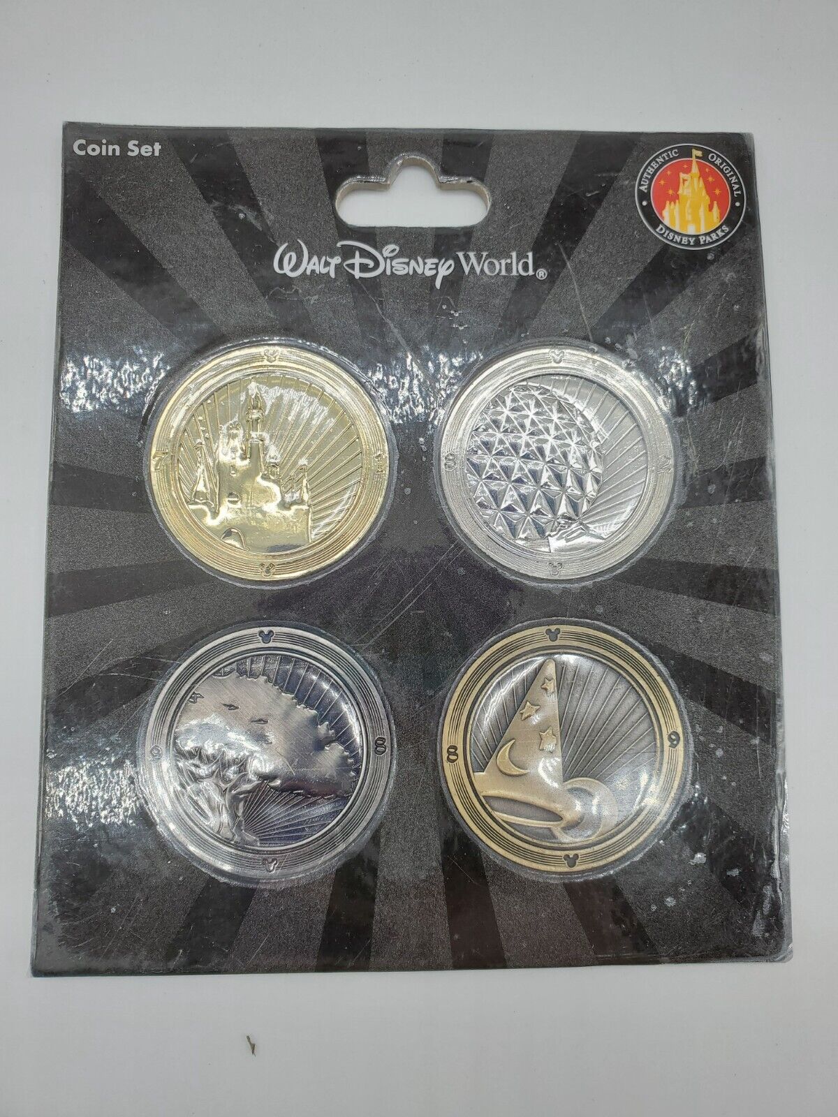 Disney World Exclusive Theme Park Icon 4 Coin Set Sealed in Package Vintage
