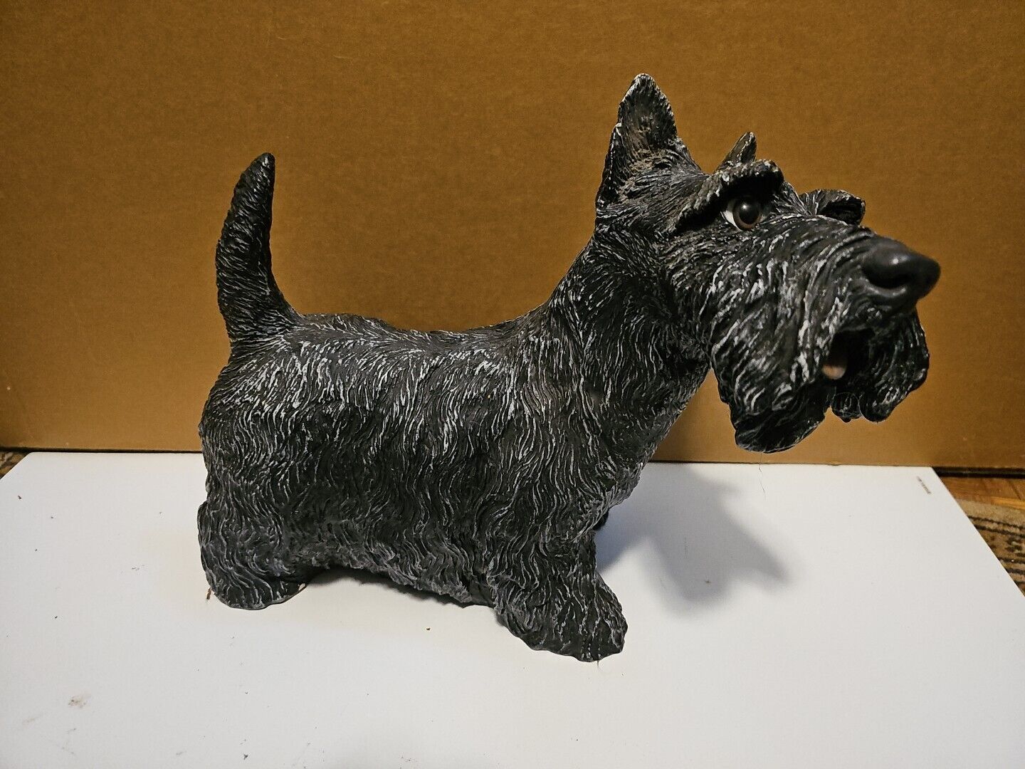 Vintage Realistic Large Scottish Terrier Resin Dog Statue/Sculpture(14\