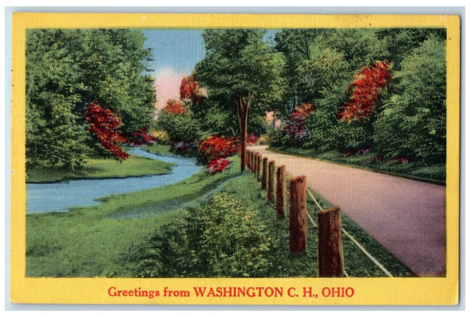 1957 Greetings From Washington Court House Ohio OH Vintage Posted Postcard