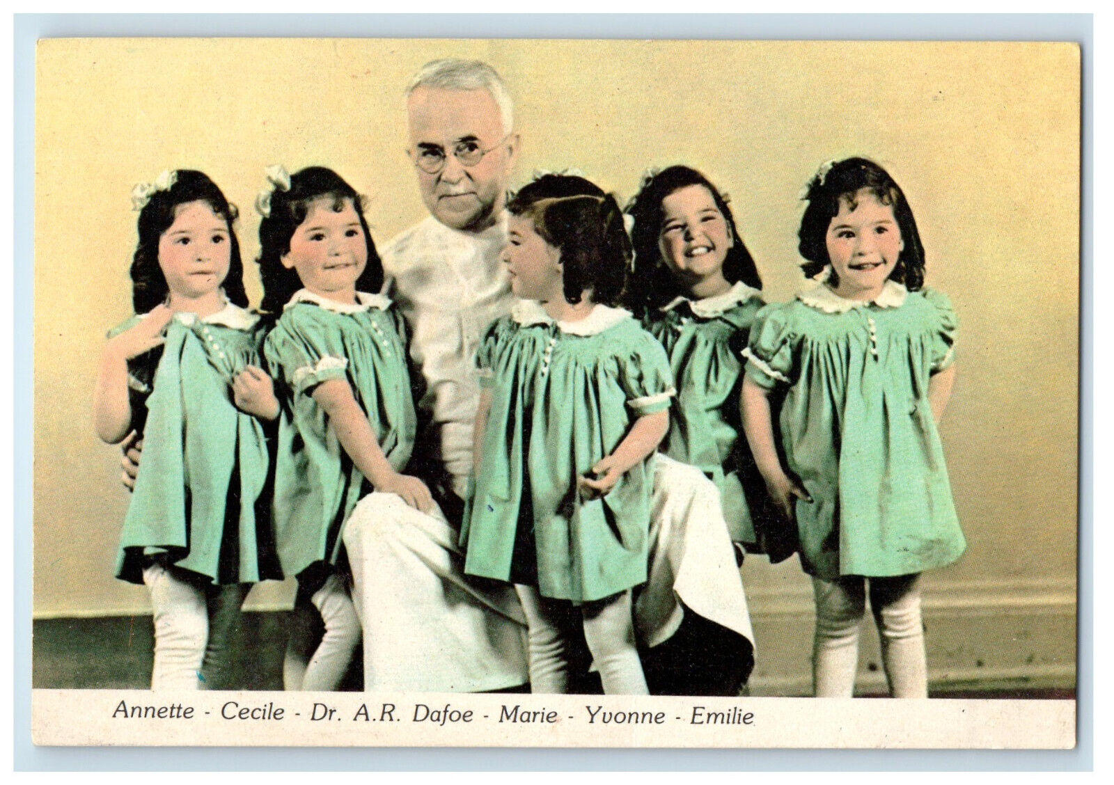 c1950s The World Famous Dionne Quintuplets, North Bay Ontario Canada Postcard