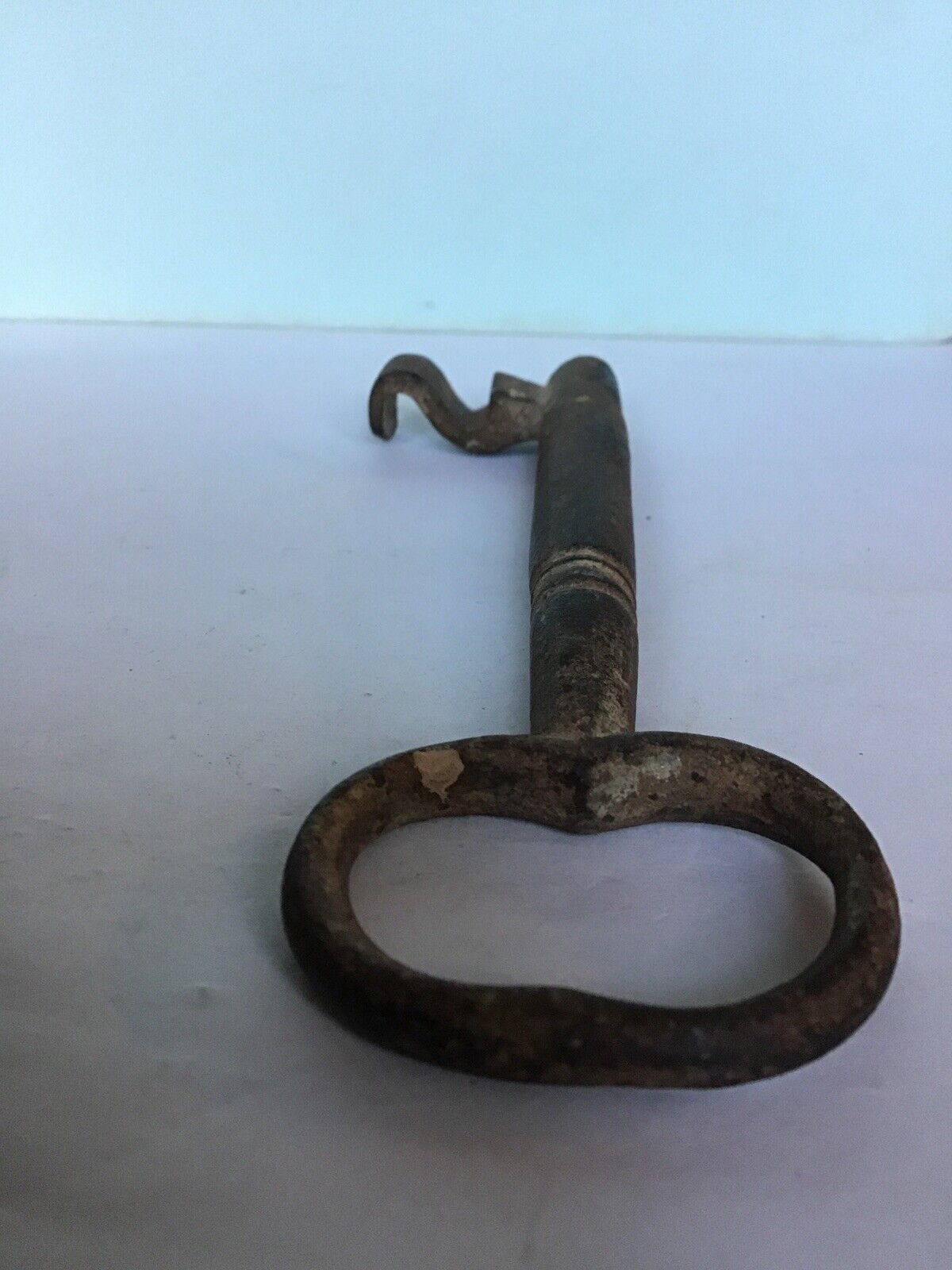 Large Antique circa 1800’s  Front Door Skeleton Key For a Big Lock 4.5/8” Long