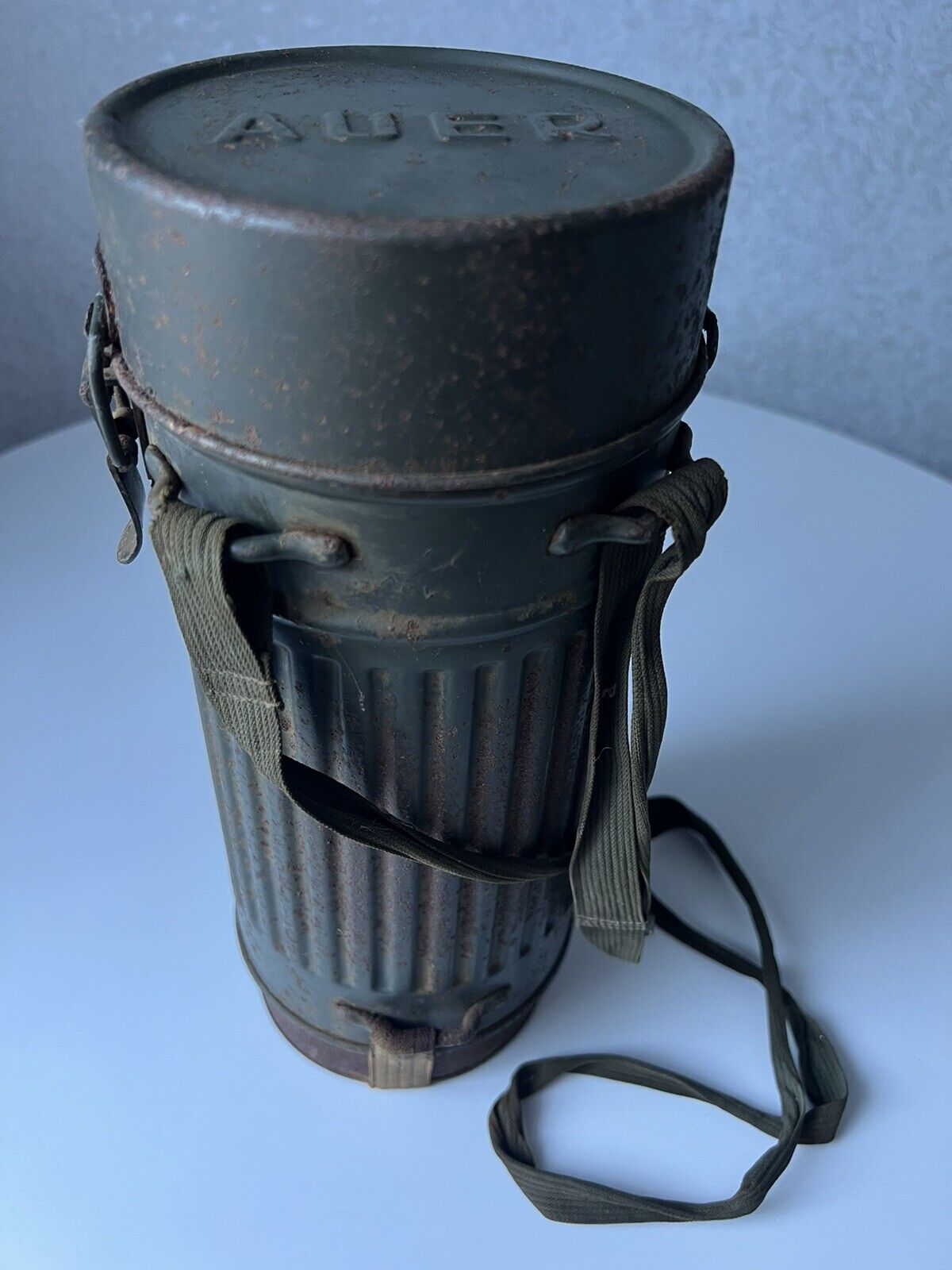 WW2 Original German gas mask container Rare