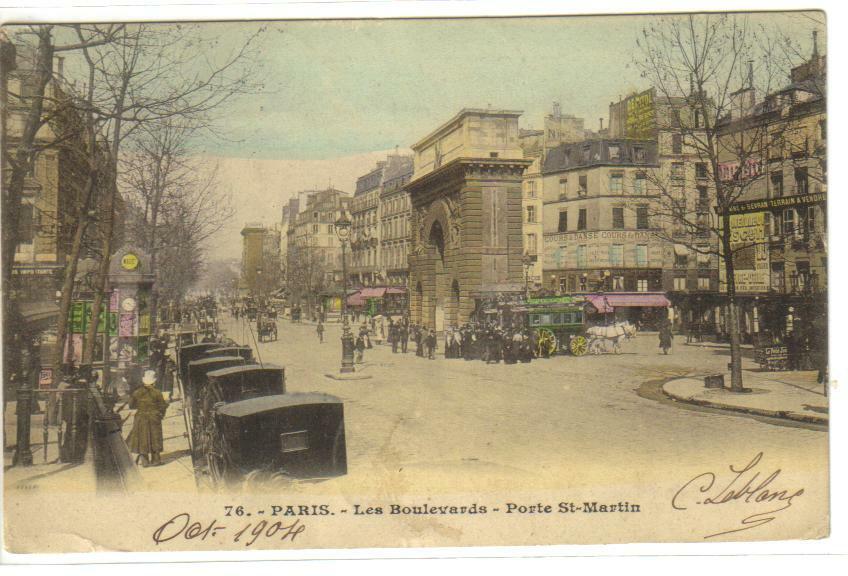 1904 - Les Boulevards - Porte St-Martin, PARIS, France, (2853)