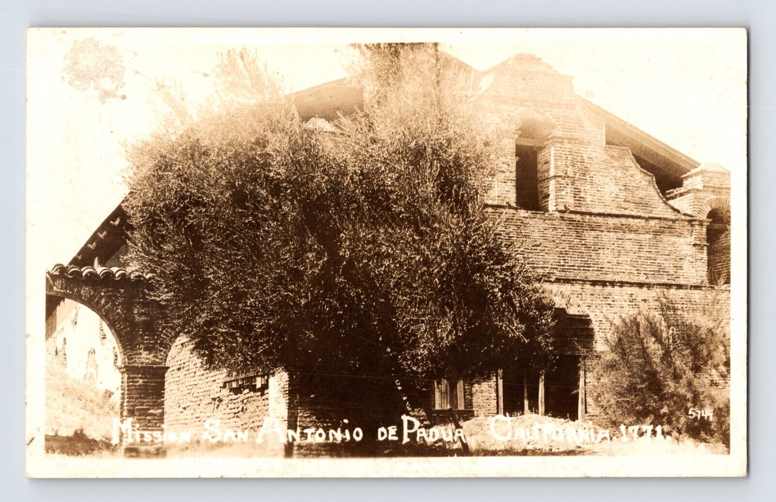 Postcard RPPC California Jolon Mission San Antonio Padua 1930s Unposted AZO