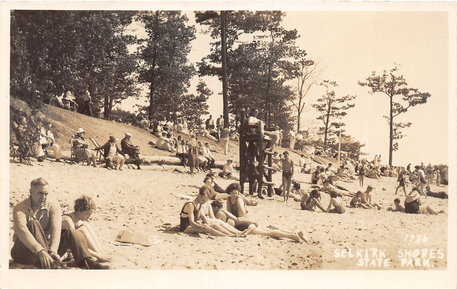J49/ Selkirk Shores New York RPPC Postcard c1930s State Park Beach 10