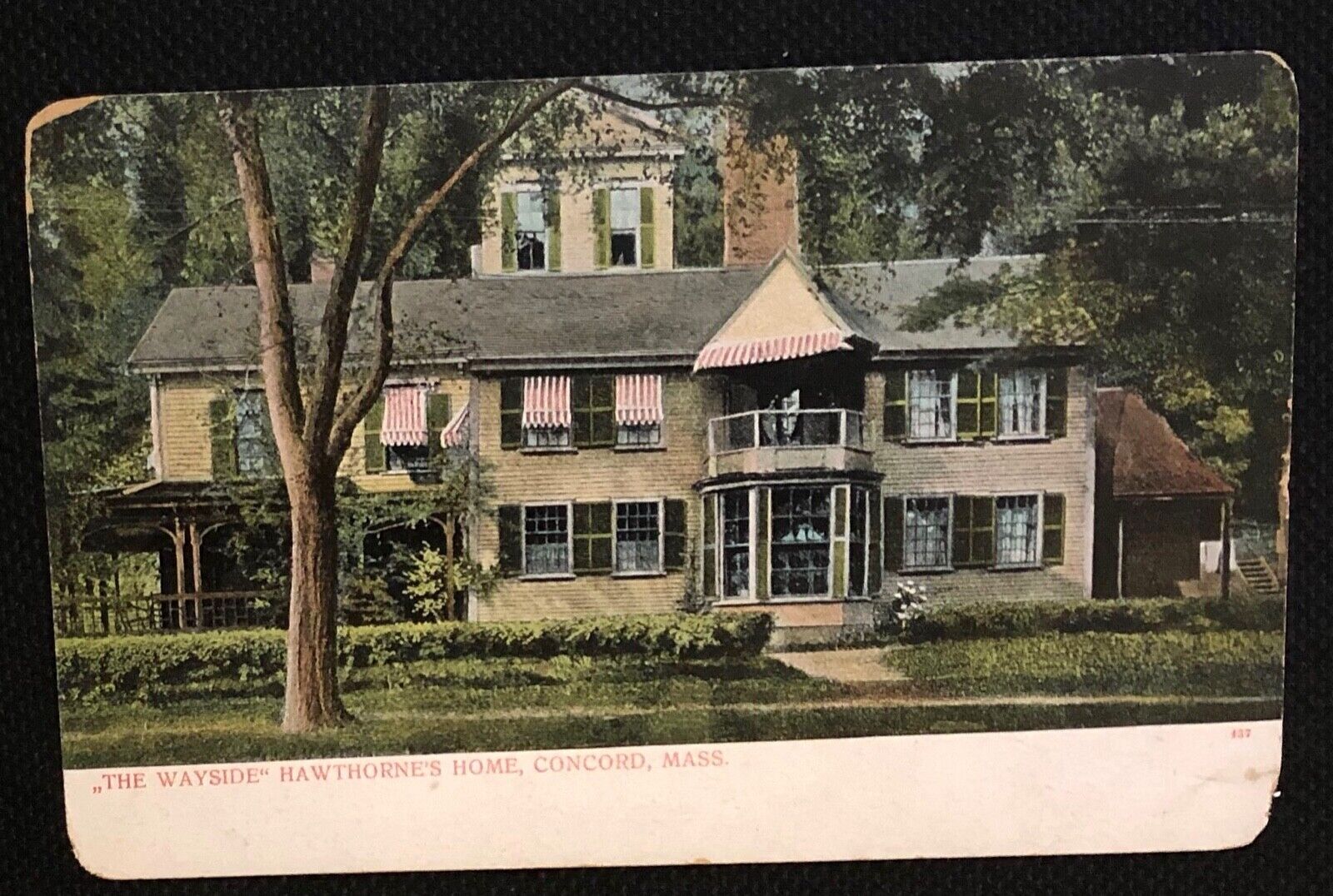 Wayside Hawthorne's Home Concord MA Mass Massachusetts RPPC photo postcard