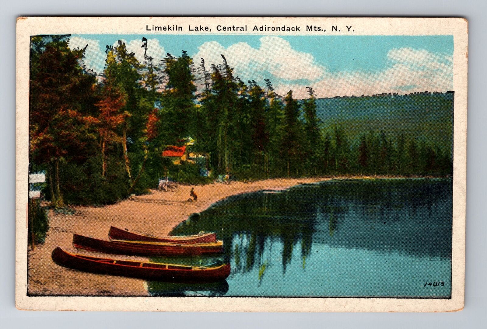 Limekiln Lake NY-New York, Central Adirondack Mts. Antique Vintage Postcard