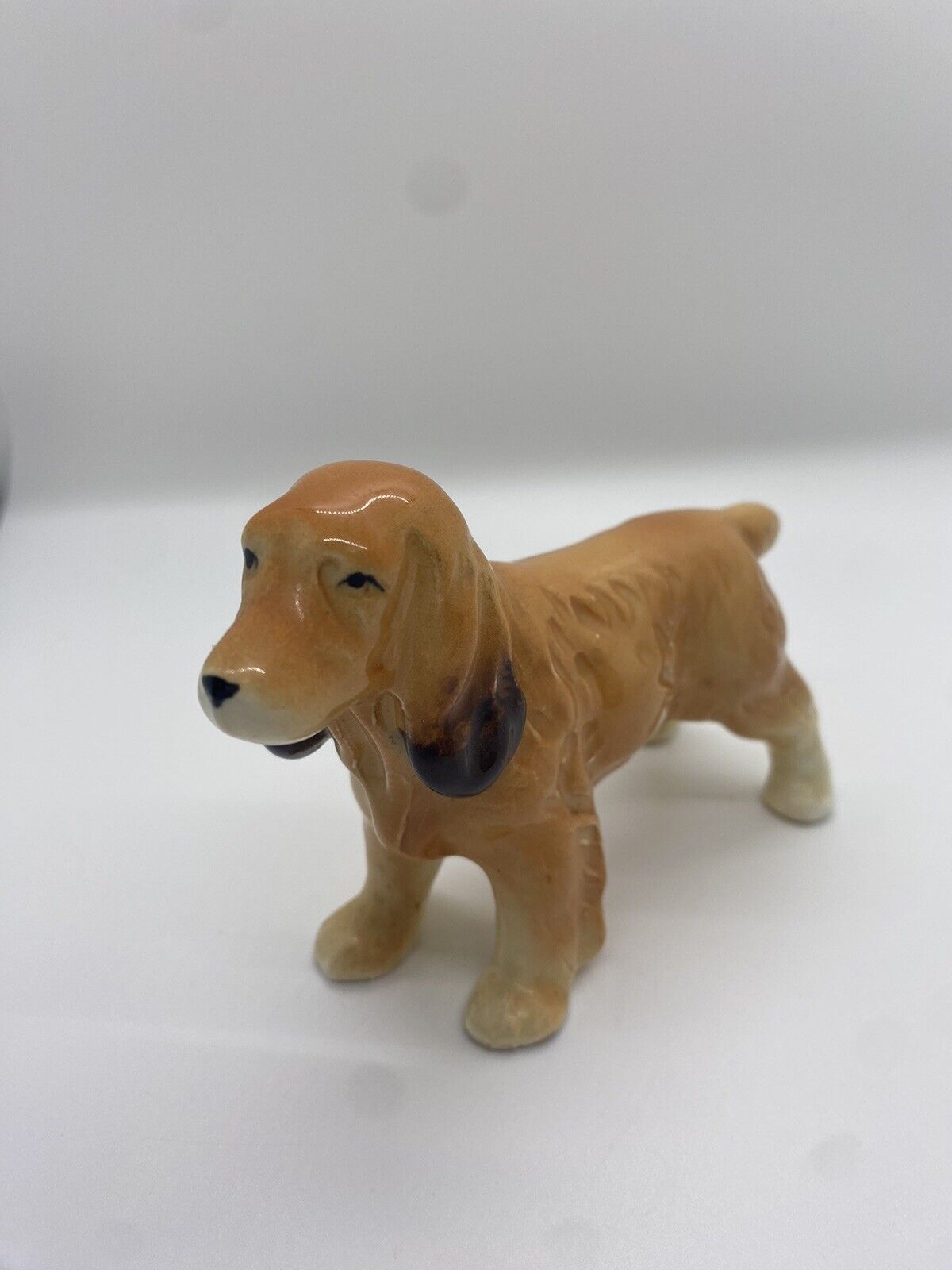 Vintage Golden Cocker Spaniel Dog Ceramic Porcelain Figurine Home Decor Japan