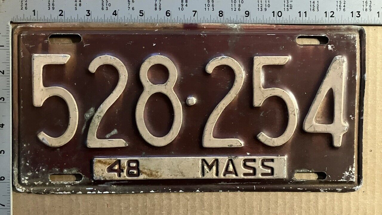 1948 Massachusetts license plate 528-254 Ford Chevy Dodge 13440
