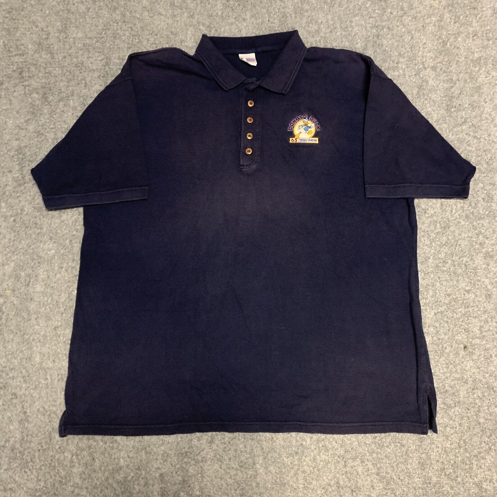 Vtg 1999 Walt Disney Gallery Adult Mens  Donald Duck 65th Sz XL Polo/Golf Shirt