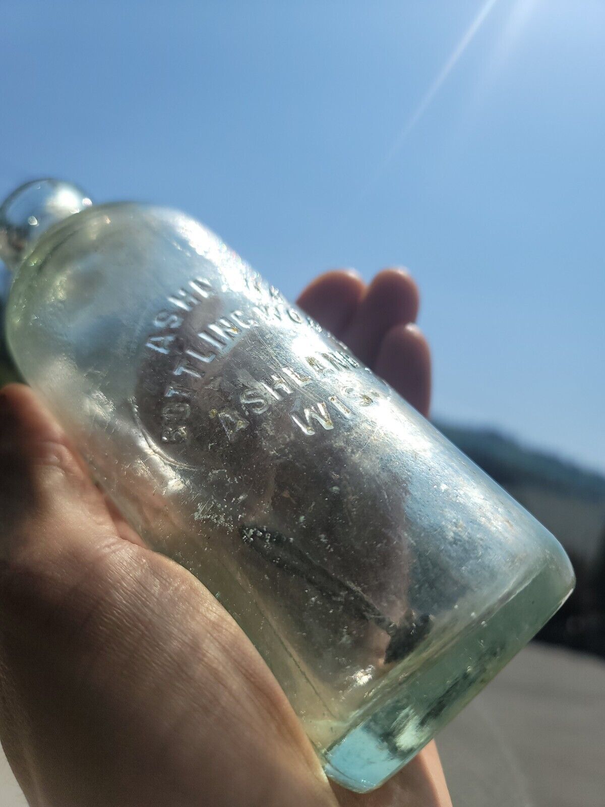 1910's Neat Wisconsin Hutchinson Bottle◇Antique Ashland Soda Bottle