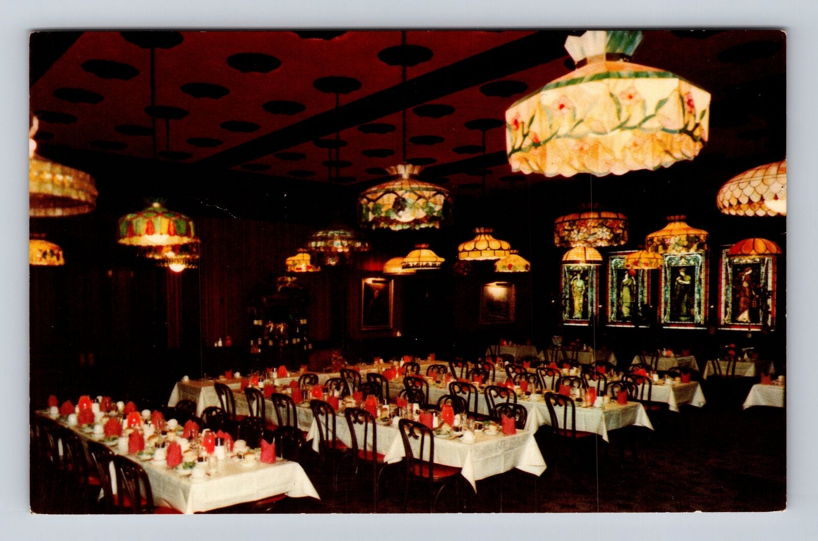 Portland OR-Oregon, Hoyt Hotel, Tiffany Dining Room Advertising Vintage Postcard