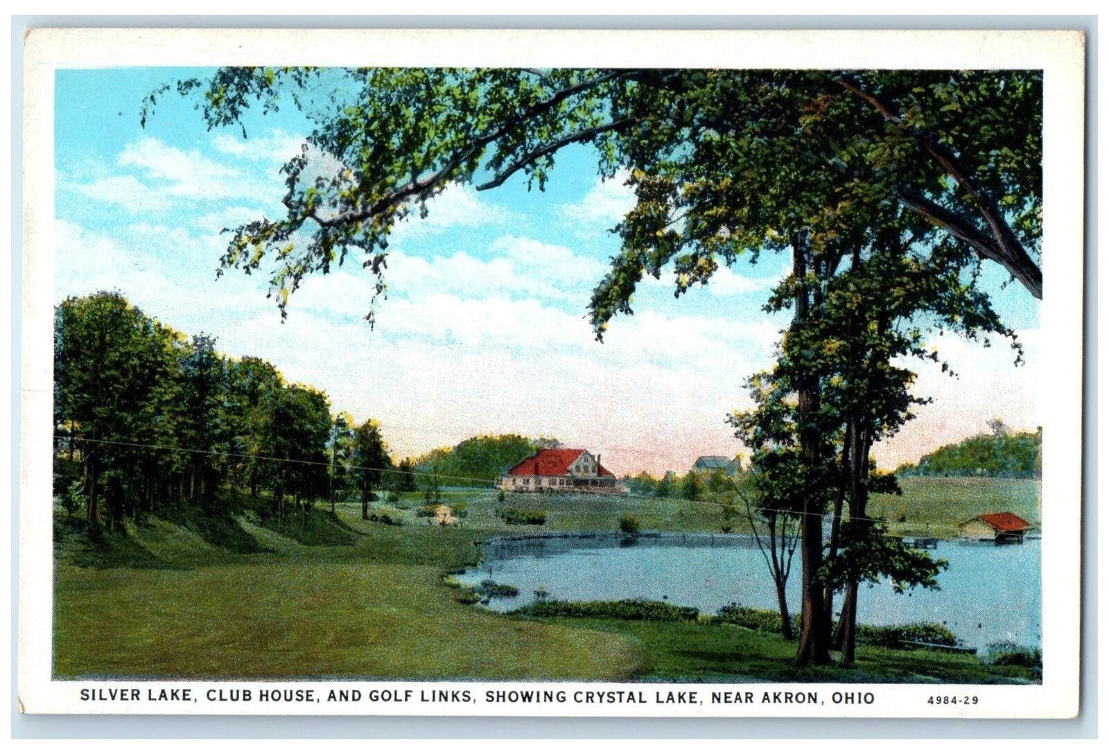 c1920's Silver Lake Club House & Golf Links Crystal Lake Akron Ohio OH Postcard