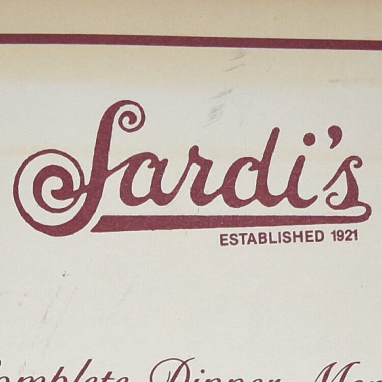 1984 Sardi's Restaurant Menu 234 W 44th St Theater District New York City NYC