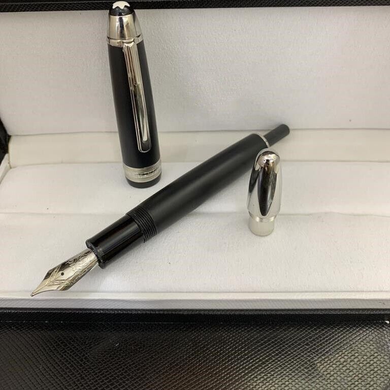 Luxury Mb149 Series Matte Black + Silver Clip M nib Fountain Pen