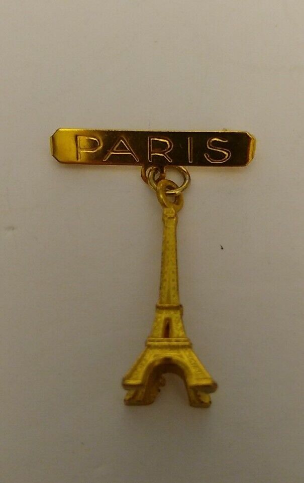 Vintage Pin Paris France Eiffel Tower Souvenir dangle 1.5\