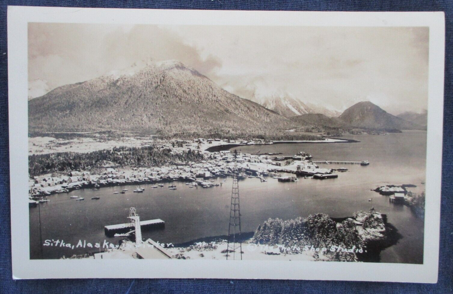 RP Sitka Alaska Winter Birdseye View ca1930 Postcard
