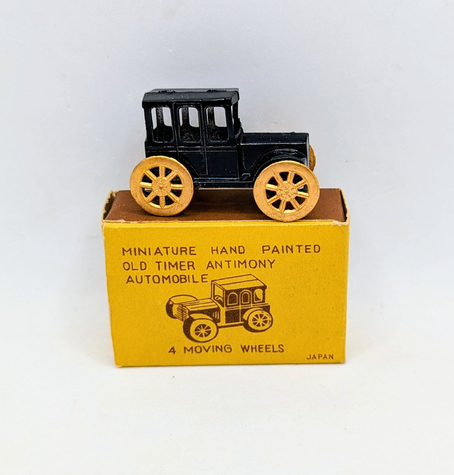 Vintage Miniature Hand Painted Old Timer Antimony Automobile Japan