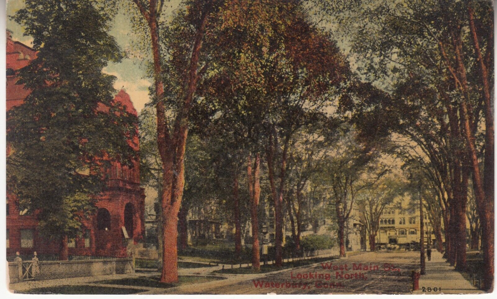 West Main Street Looking North. Waterbury, Connecticut CT 1911