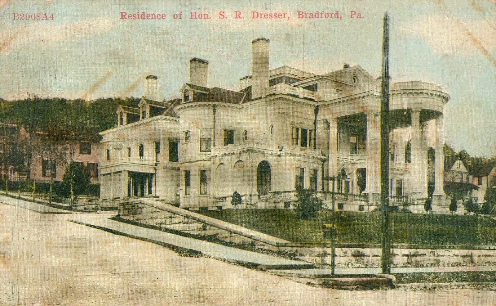 HON.S.R.DRESSER Residence BRADFORD, PA c1907 Antique POSTCARD
