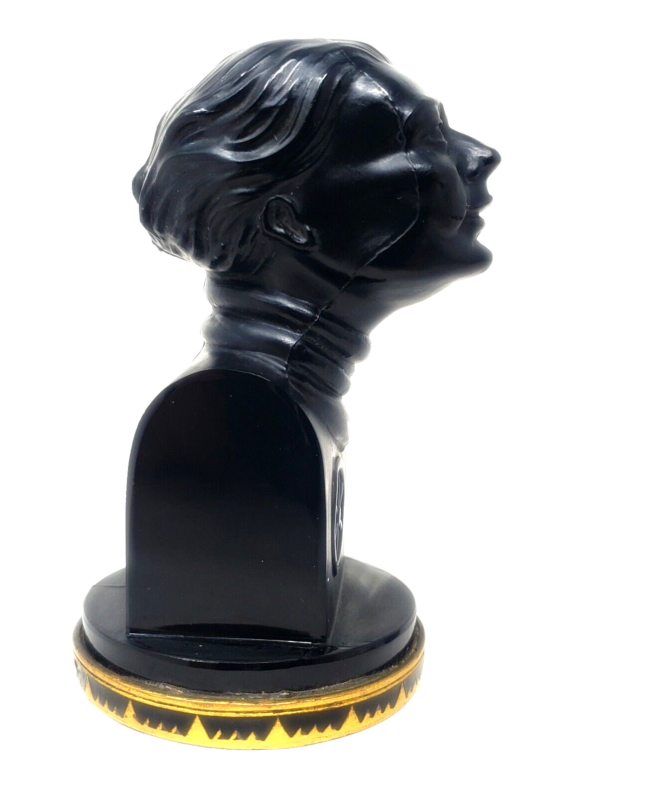 Amelia Earhart Paperweight - Very Unusual - Black Glass? - Famous Woman Pilot
