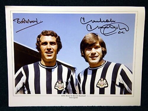 Bobby Moncur  Malcolm Macdonald Hand Signed Photograph 