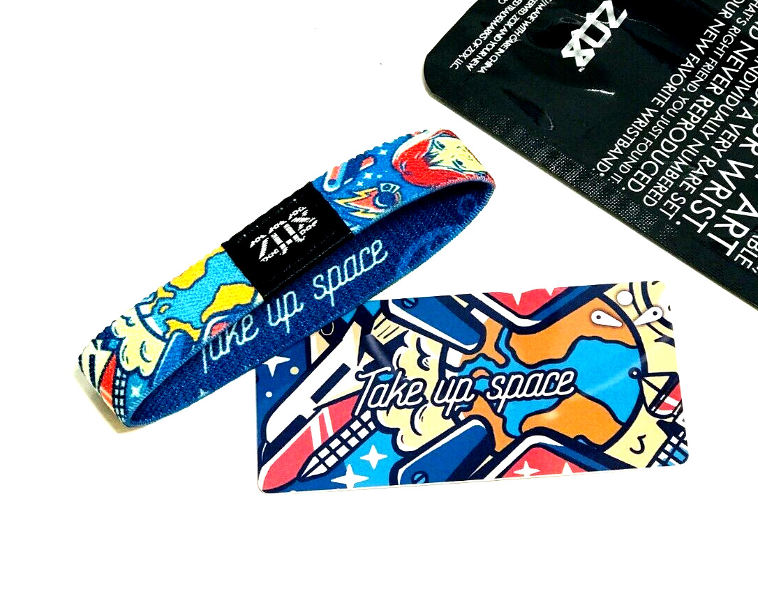 ZOX **TAKE UP SPACE** Silver Single med Mystery Pack Wristband w/Card