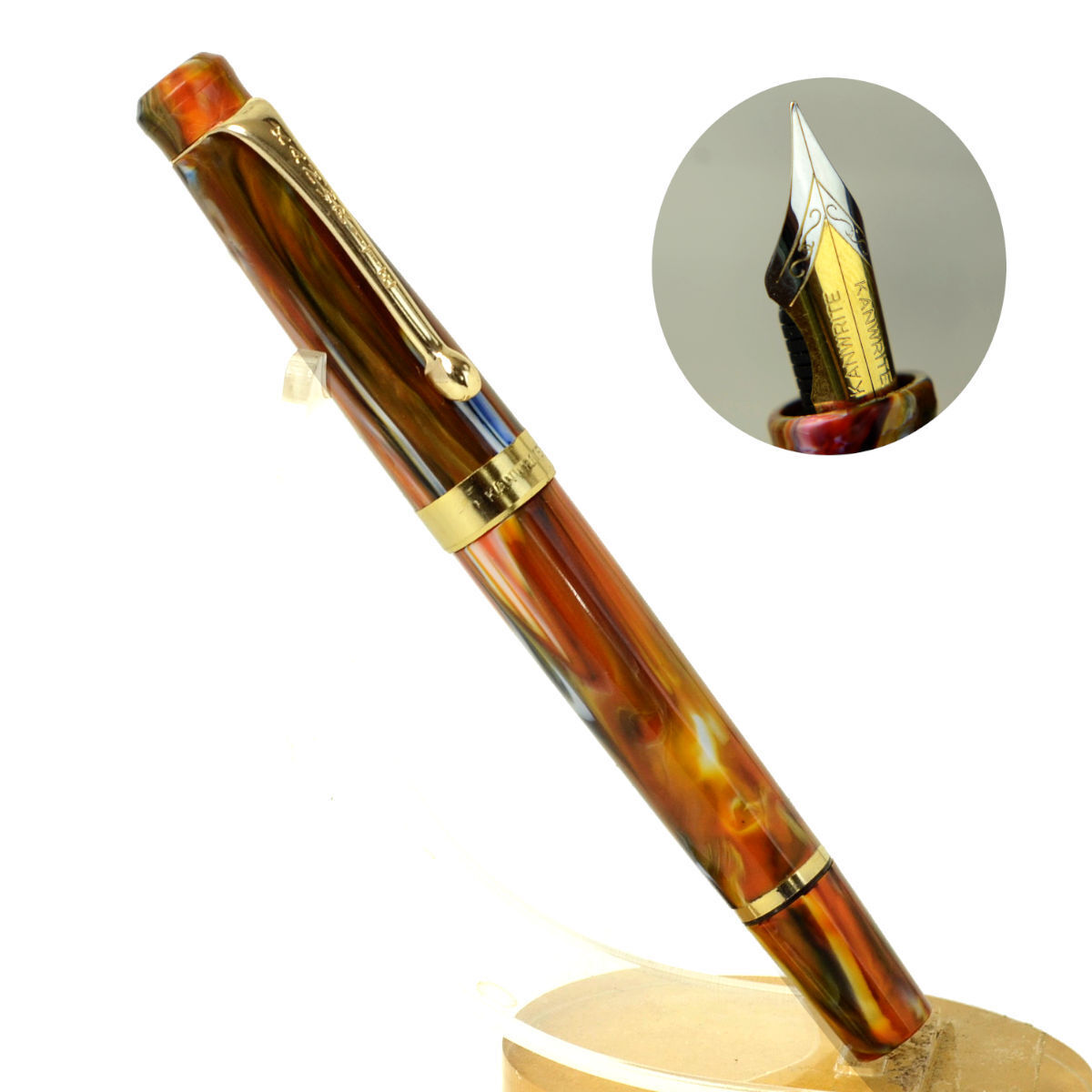 Piston filler fountain pen with ultra flex nib 4 nib choices