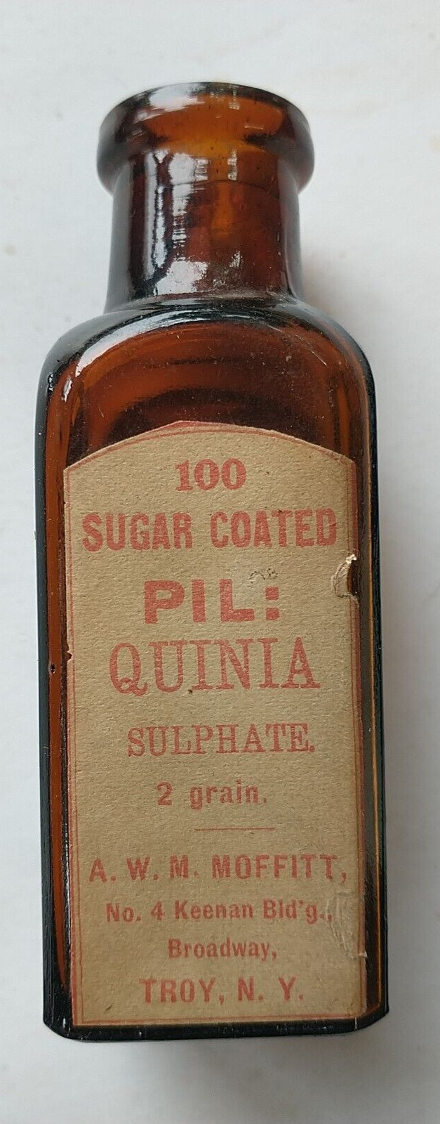 Troy New York Bottle Label Quinoa Sulphate Antique