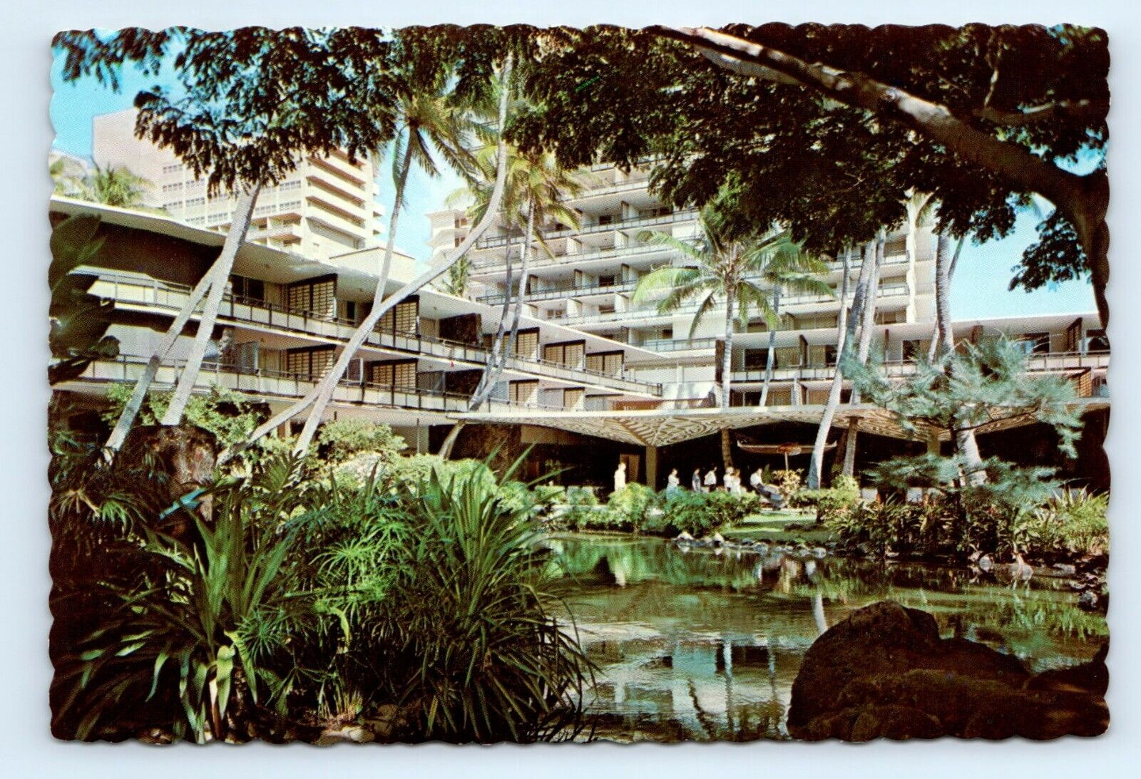 Garden Pool Hilton Hawaiian Village Hotel Waikiki HI Postcard