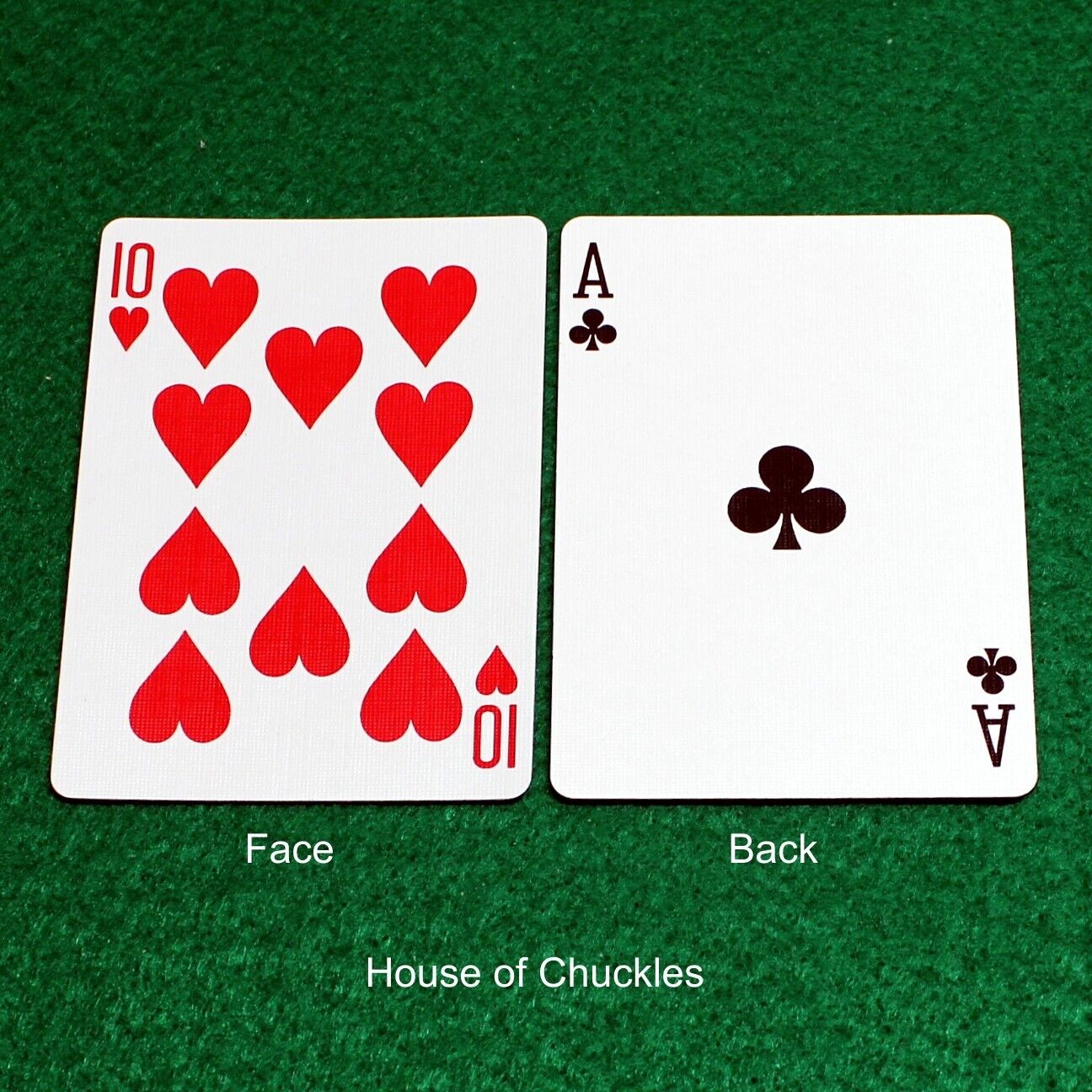 10 of Hearts / Ace of Clubs - Double Face - OFFICIAL - Bicycle Gaff Playing Card