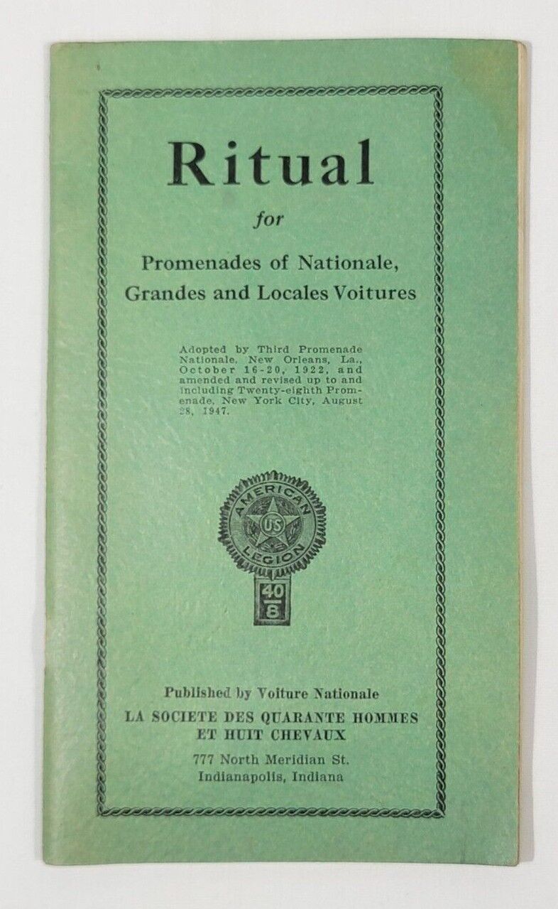 1947 American Legion Booklet Ritual For Promenades Of Nationals, Grandes