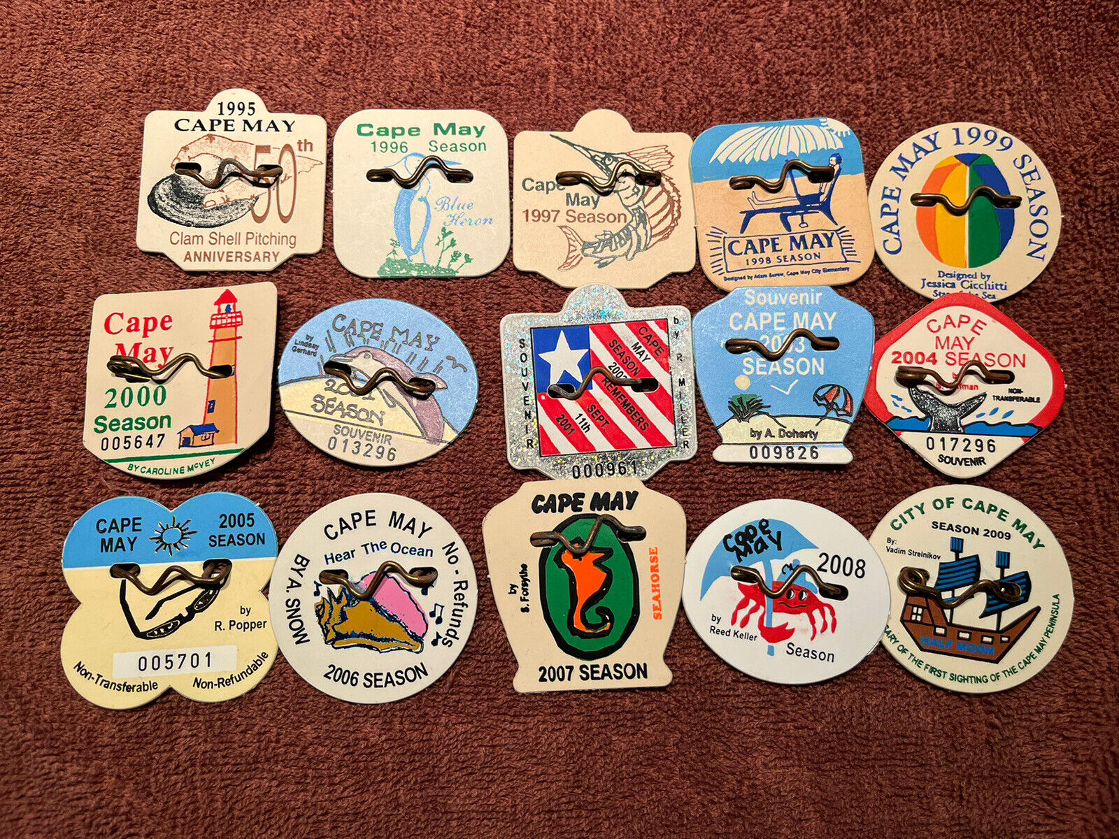 Pick 1-Original Seasonal Cape May, NJ Beach Tags/Badges 1995-2022 Vets & Comm.