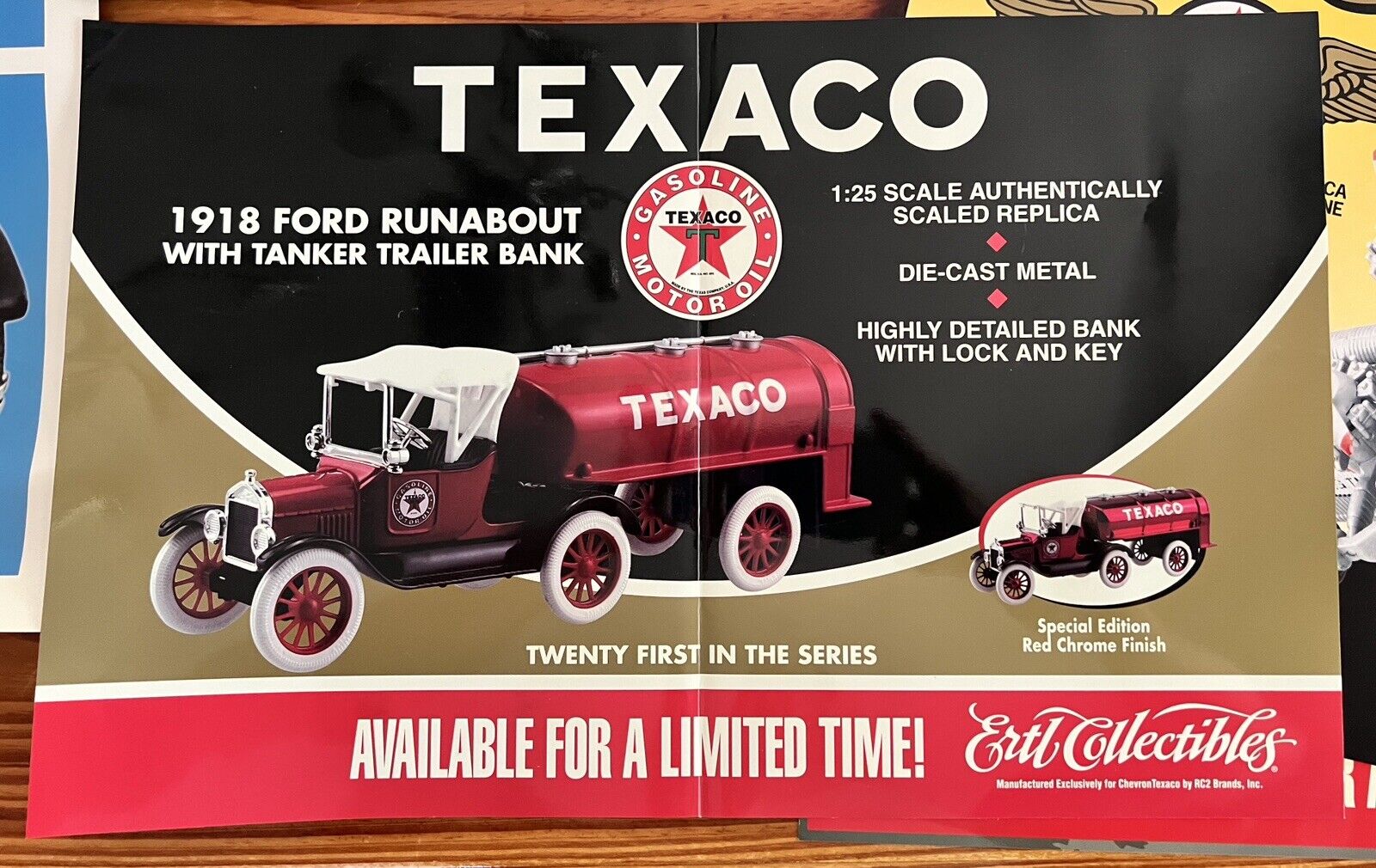 TEXACO 1918 Ford Runabout Tanker Bank Store Signage 21st In Series