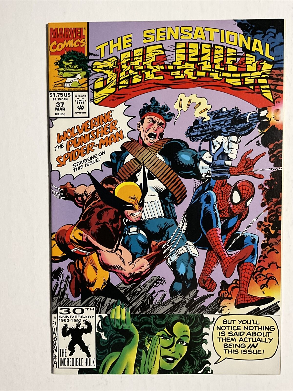Sensational She-Hulk #37 (1992) 9.2 NM Marvel High Grade Punisher Wolverine