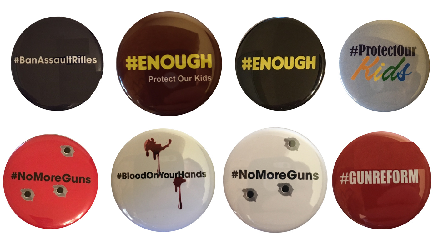 New Gun Control / Gun Reform buttons Set of 8 (2.25 inches)