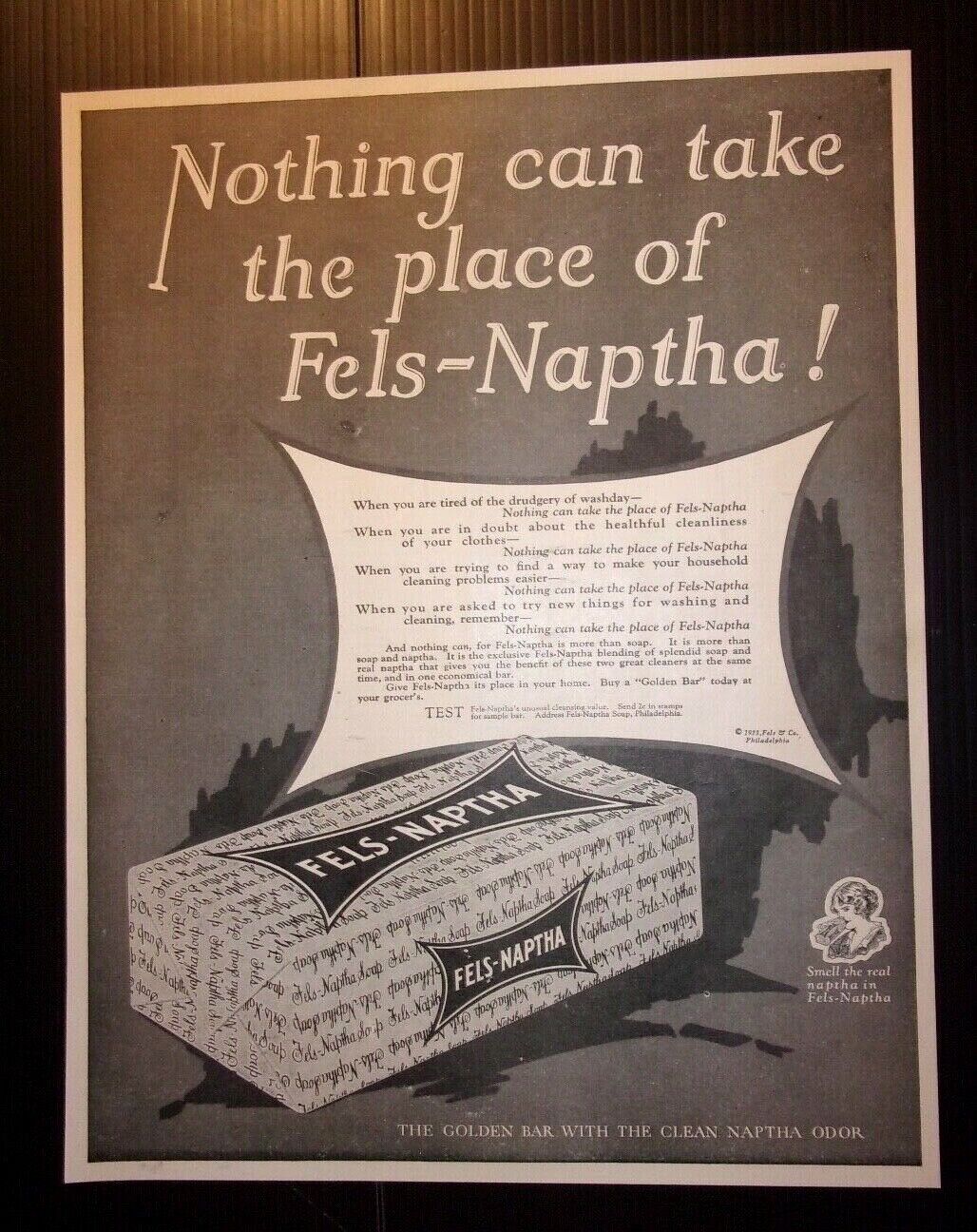 1924 Fels-Naptha Soap Advertisement Philadelphia, PA
