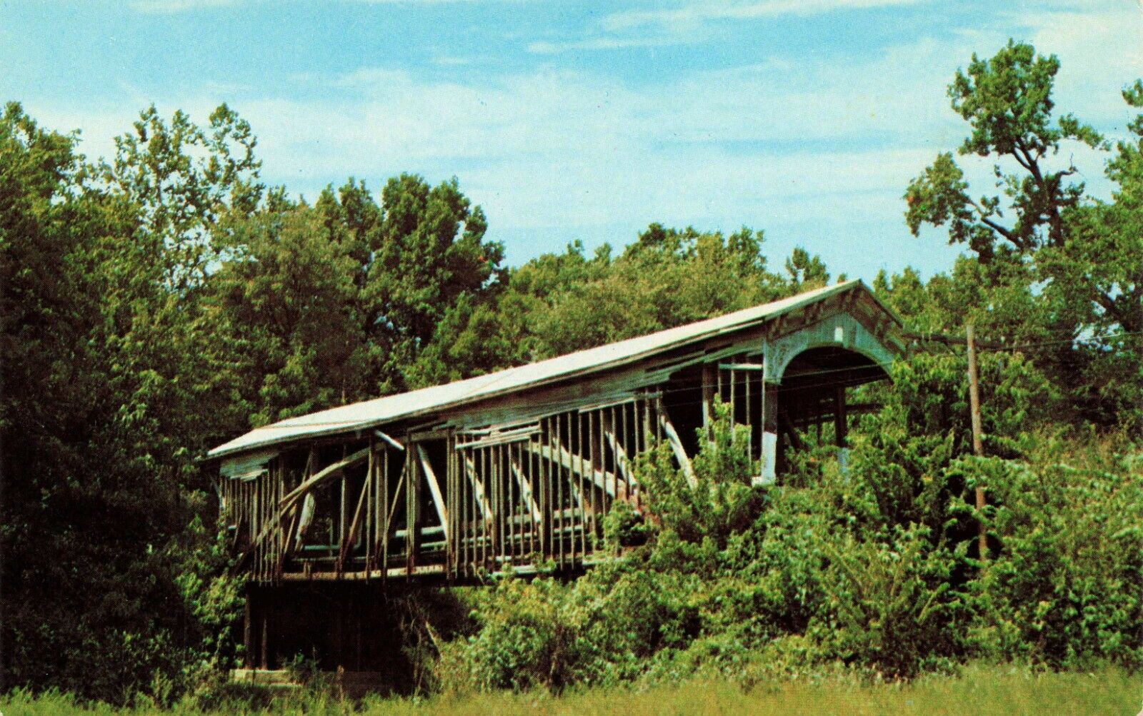 Postcard Richland Creek Covered Bridge near Bloomfield Indiana