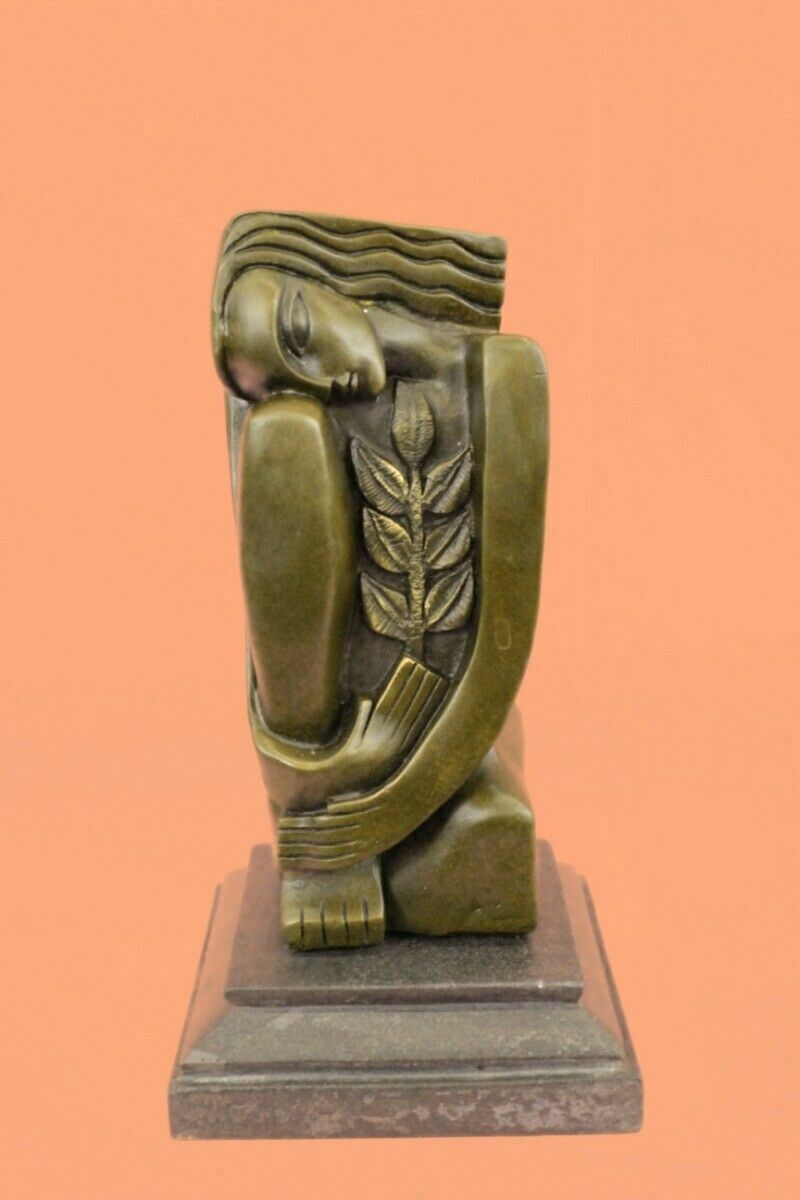 Mid Century Modern/Dali Inspired Abstract Figurative Bronze Sculpture Figure NR
