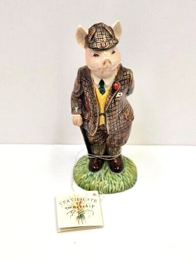 Vintage Beswick English Country Folk Figurine The Gentleman Pig With Tag ECF4