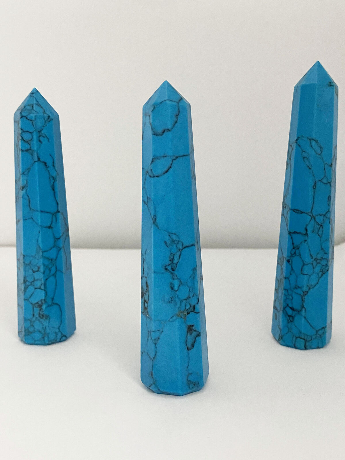 Jumbo Synthetic Turquoise / Blue Howlite Obelisk Tower Point
