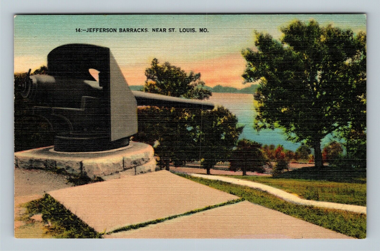 St Louis MO, Jefferson Barracks, Missouri Vintage Postcard