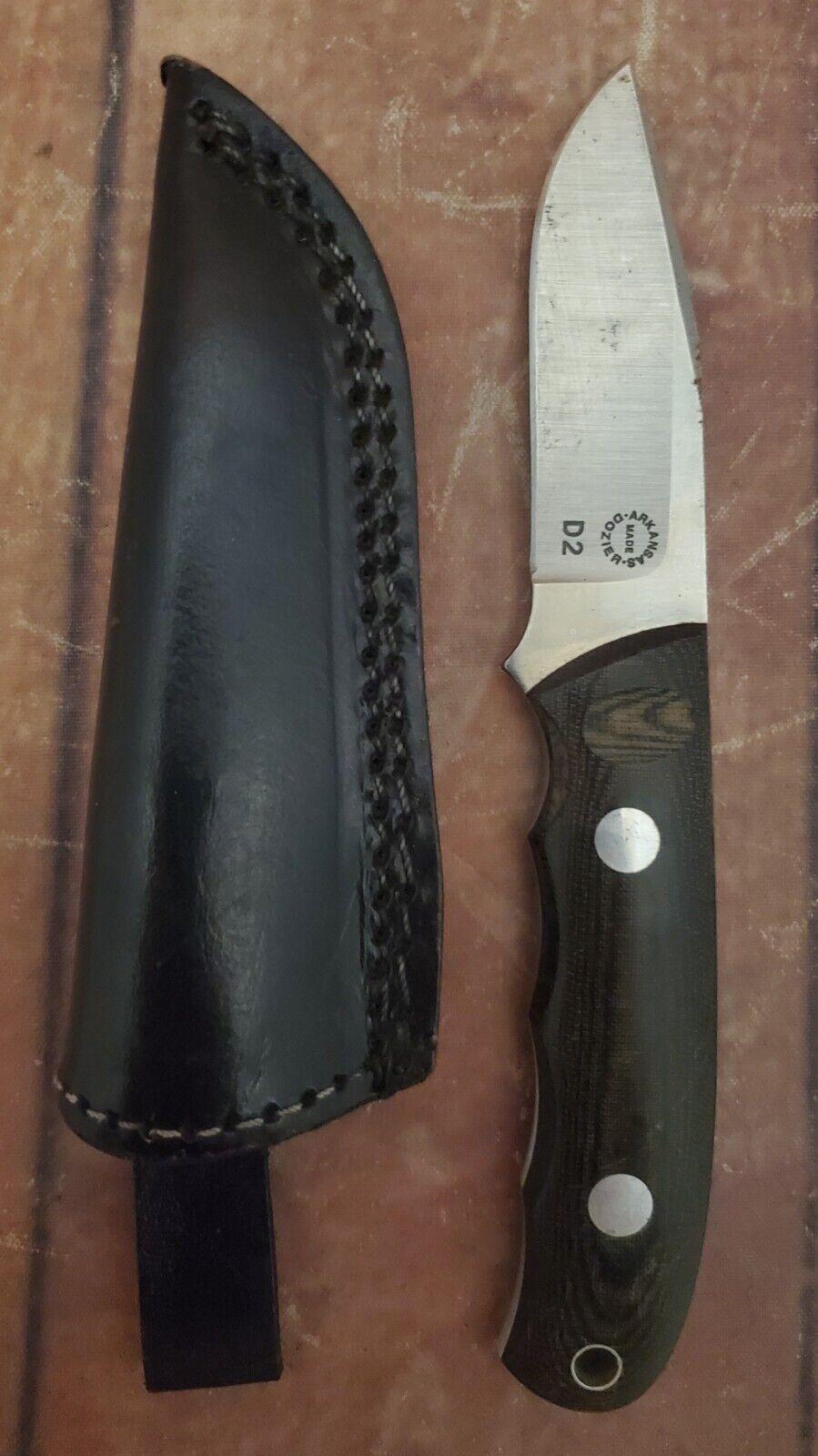 Bob Dozier Arkansas Made D2 Fixed Blade Pocket Knife w/ Sheath