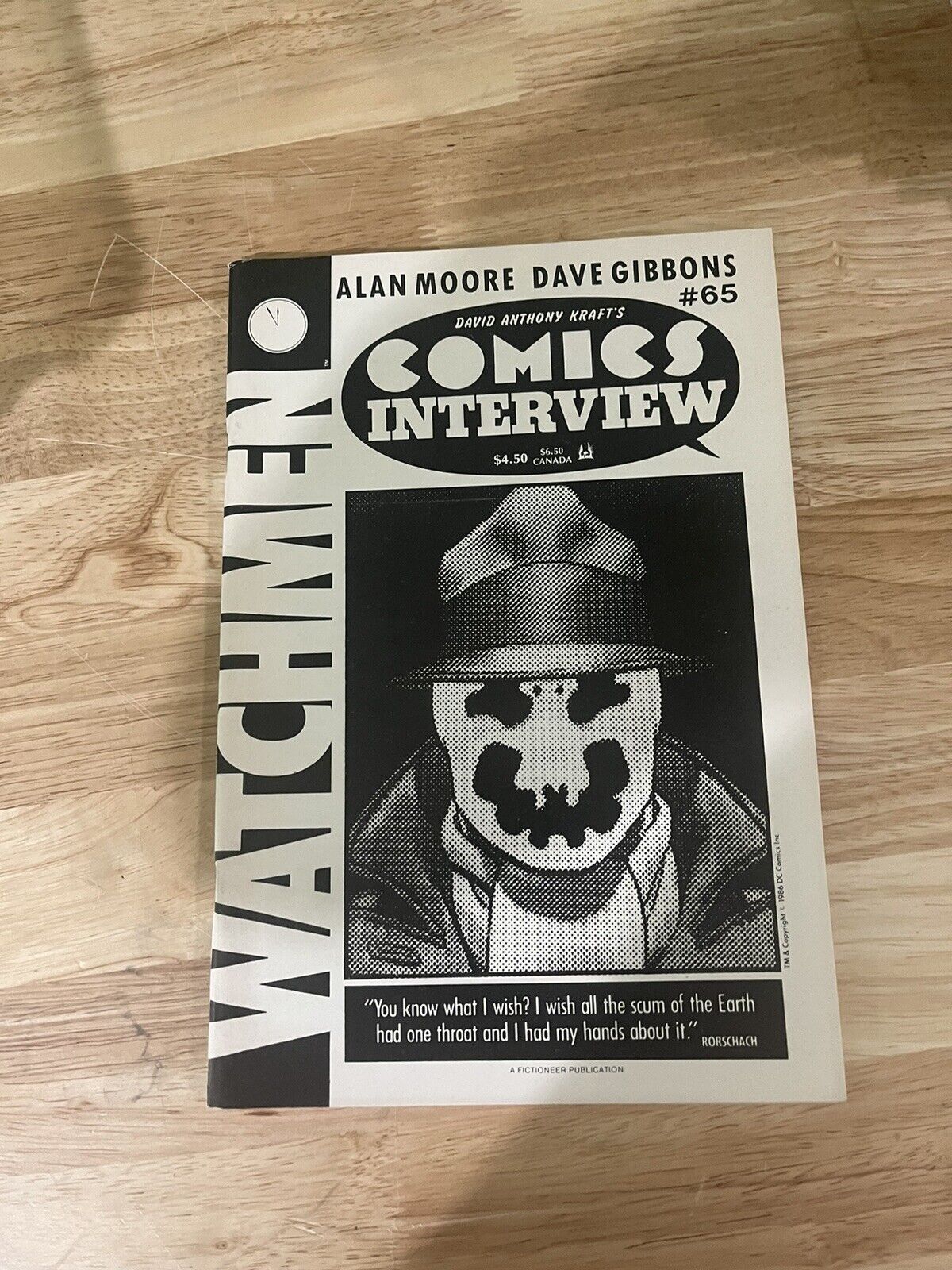 Comics Interview #65, Rorschach Watchmen Cover Alan Moore J12