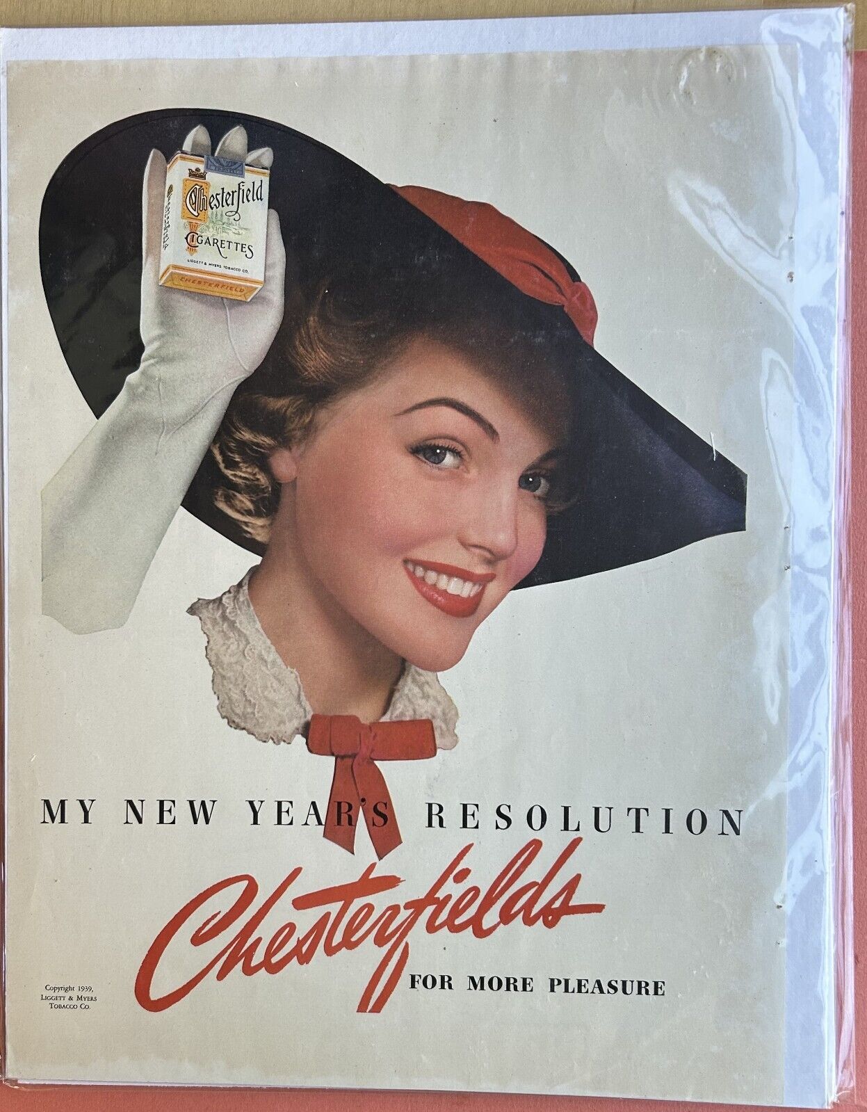 1939 Chesterfield Cigarettes Smoking Tobacco Magazine Print Ad